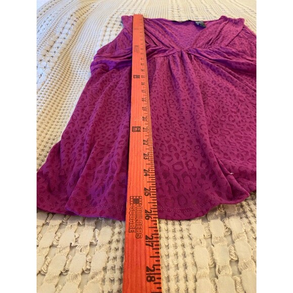New York Co Blouse Size Large Top Pink Sleeveless V Neck Fuchsia Summer Stylish - Picture 5 of 7